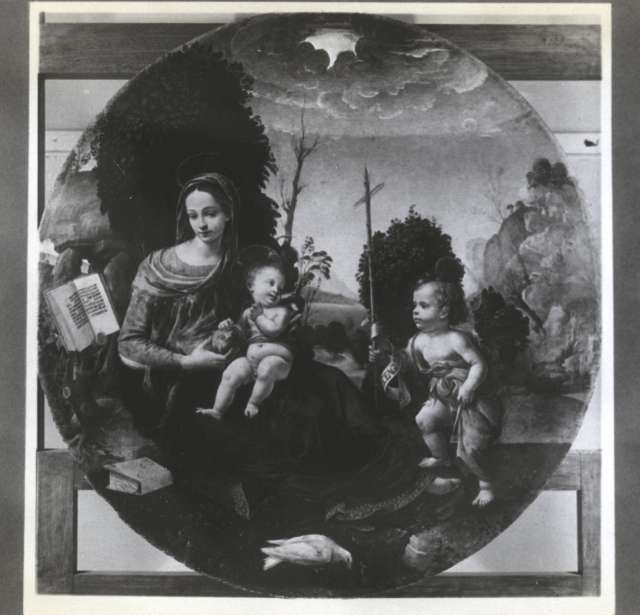 Anonimo — Carli Raffaello dei - sec. XV/ XVI - Madonna con Bambino e san Giovannino — insieme